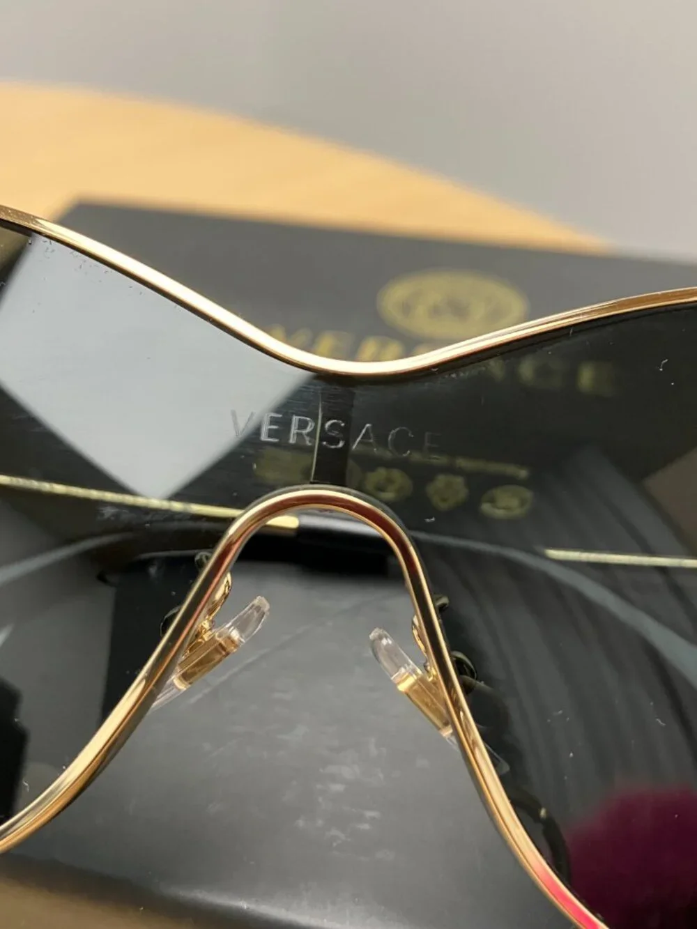 Versace Cat-Eye Wrap Futuristic Sunglasses